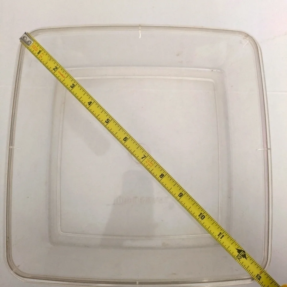 Vintage  Tupperware Large square Storage keeper clear ,no lid.
